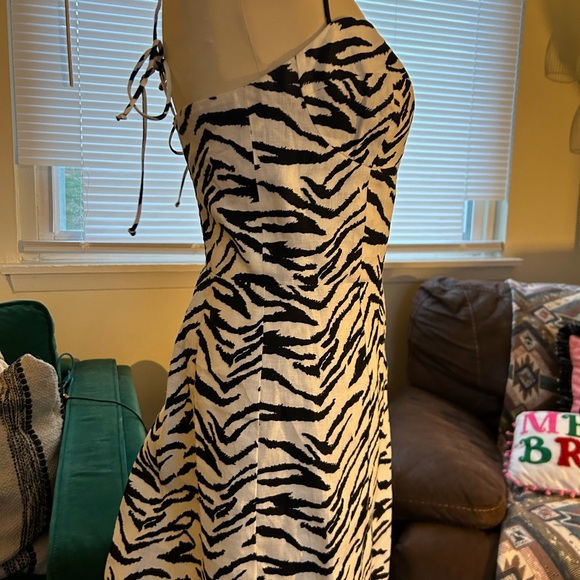 Reformation Starling Zebra Print Linen Dress - Picture 10 of 12